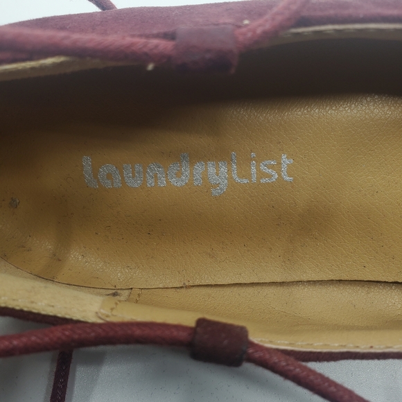 Laundry List Burgundy Suede Lace Up Pointed Toe Flats in a size 10 or 40 NWOT - Picture 9 of 10